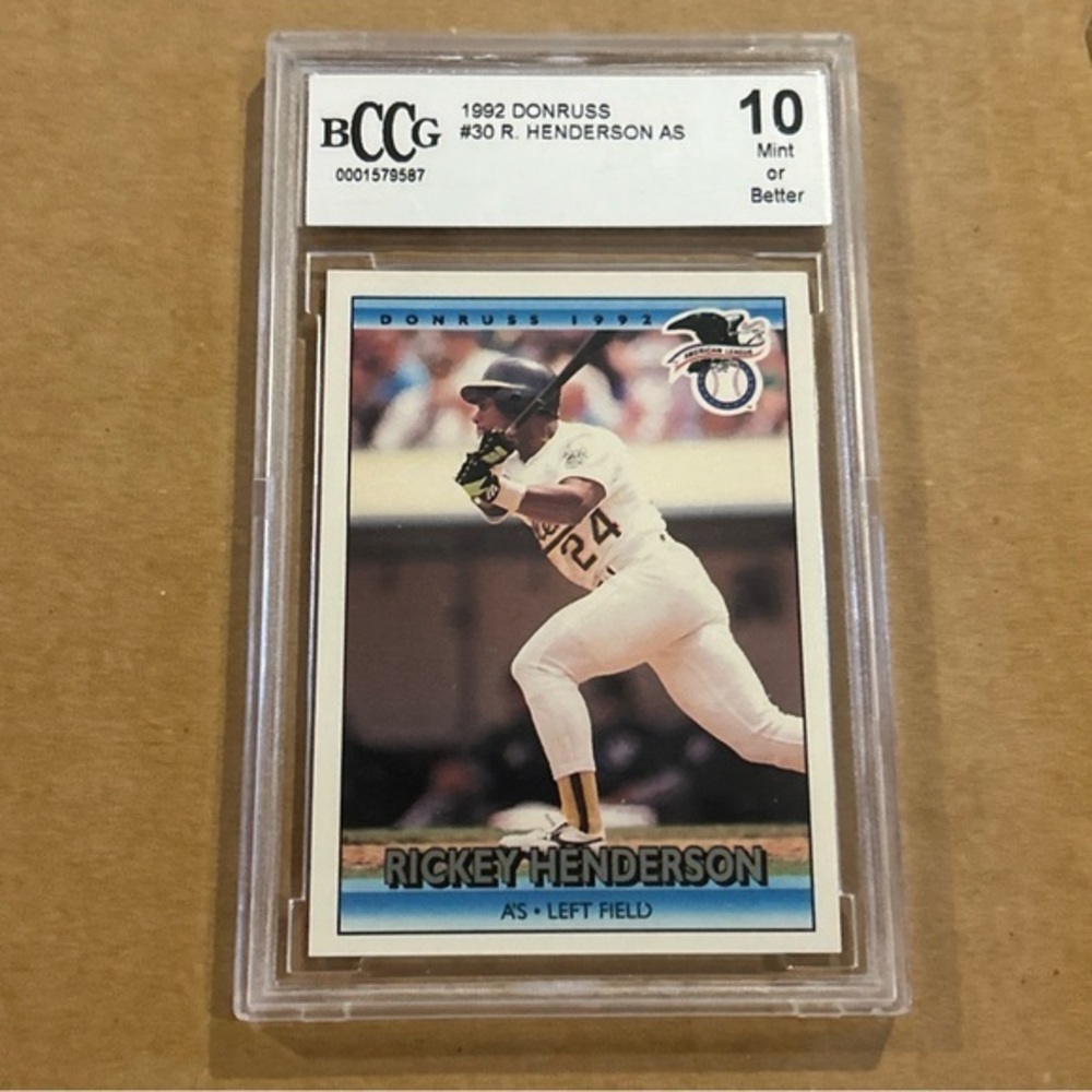 1992 Donruss Rickey Henderson Beckett 10 Card